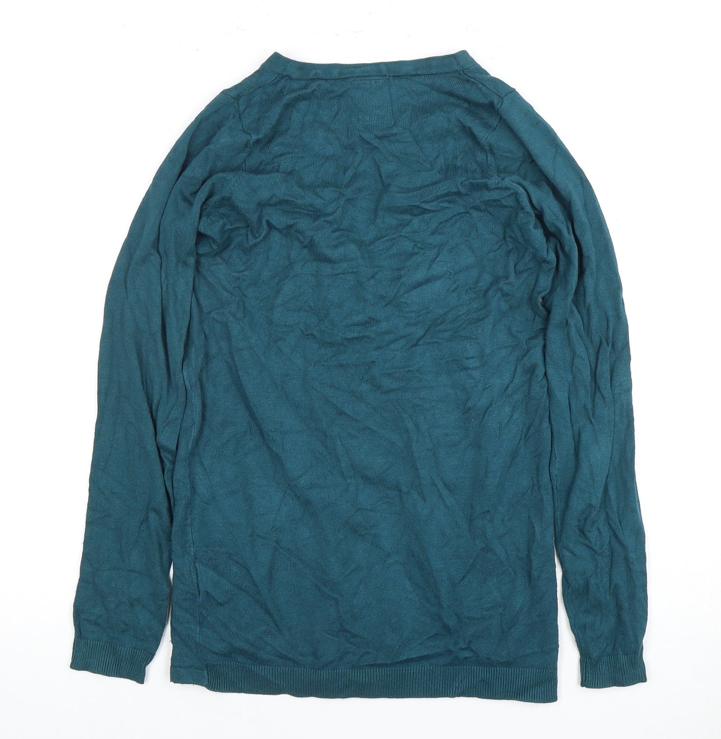 Pull&Bear Women's Green V-Neck Cardigan Size S