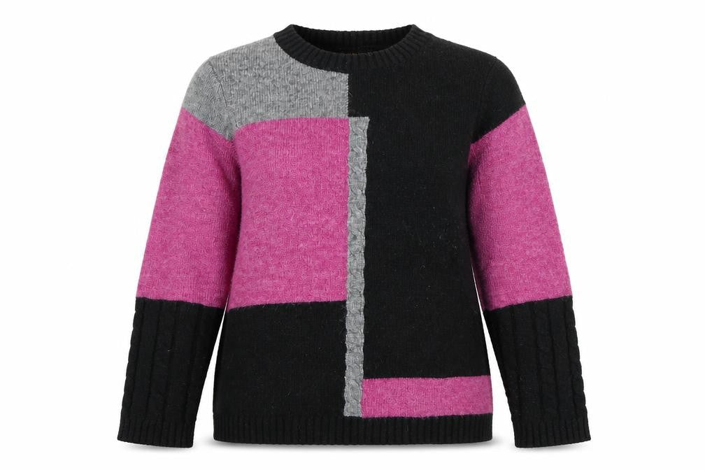 Anna Rose Women's Multicolour Geometric Pullover Jumper M