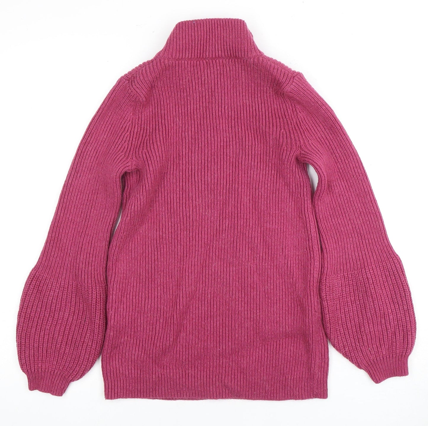 Cape Daisy Women's Pink Cable-Knit Roll Neck Jumper, Regular Fit