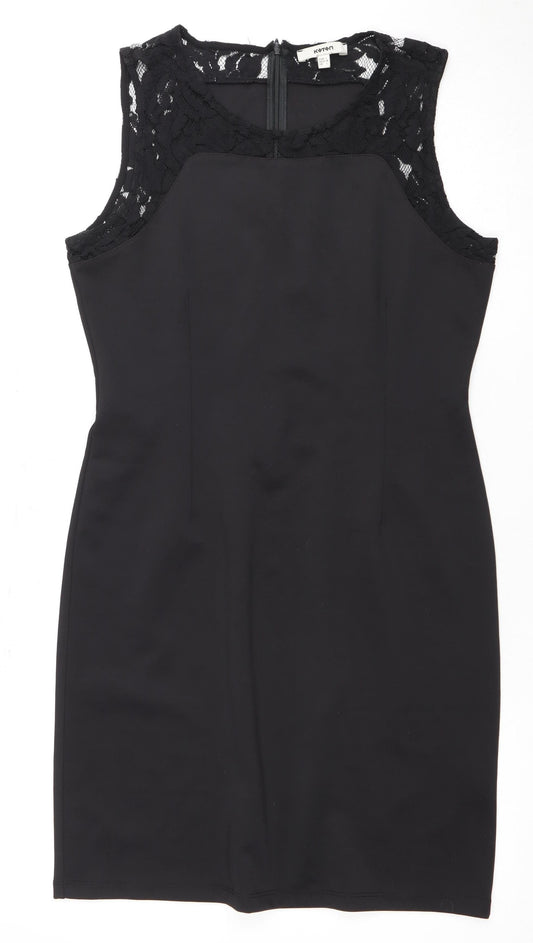 Koton Women's Black Sheath Dress, Size L, Elegant Business