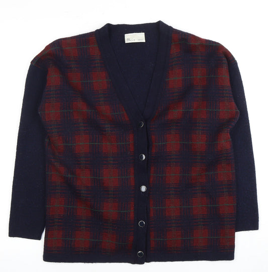 BL Women's Multicoloured Plaid Cardigan, Size 10