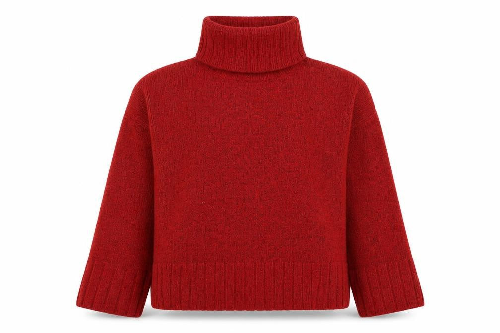 Gradatus Basics Women's Red Pullover Roll Neck Jumper 2XS