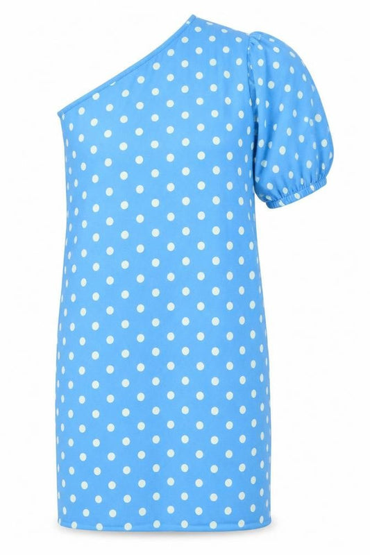 Zara Women's Blue Polka Dot Dress, Size 12
