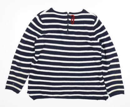RABE Women's Blue Striped Pullover Jumper, Size 14