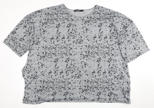 Simply Be Women's Grey Animal Print T-Shirt Size 22