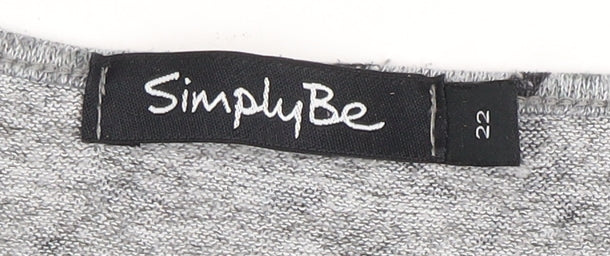 Simply Be Women's Grey Animal Print T-Shirt Size 22