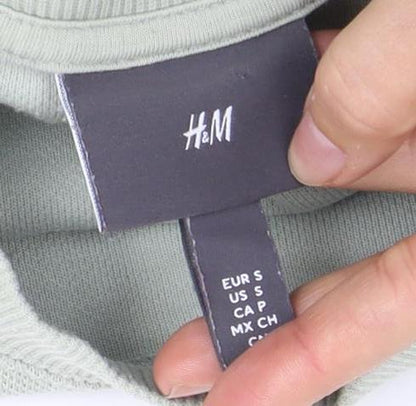 H&M Men's Green Crew Neck Pullover, Size S