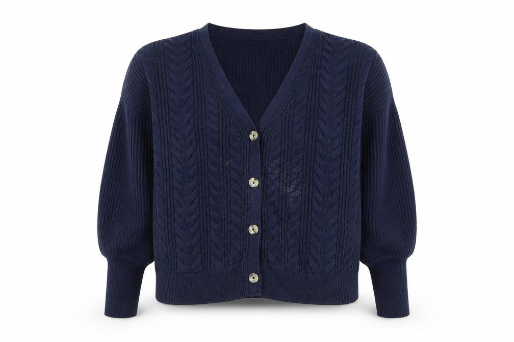 Marks & Spencer Women's Blue L Cable-Knit Cardigan