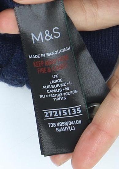 Marks and Spencer Women's Blue L Cable-Knit Cardigan