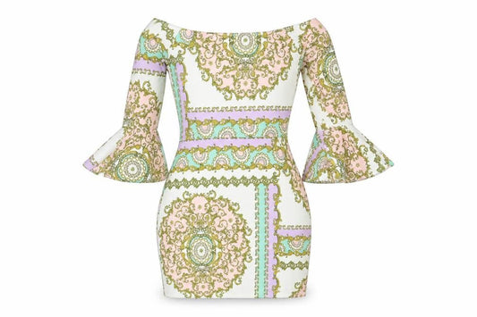 Front view of Missguided Women's Multicoloured Bodycon Dress, size 10