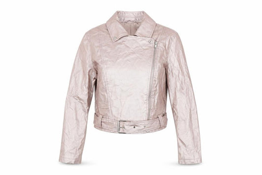 New Look Women's Pink Cropped Motorcycle Jacket UK 12