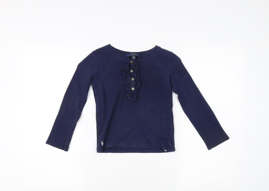 Polo Ralph Lauren Girls Blue Long Sleeve Pullover T-Shirt - 10 Years