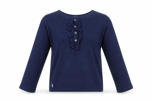 Polo Ralph Lauren Girls Blue Long Sleeve Pullover T-Shirt - 10 Years
