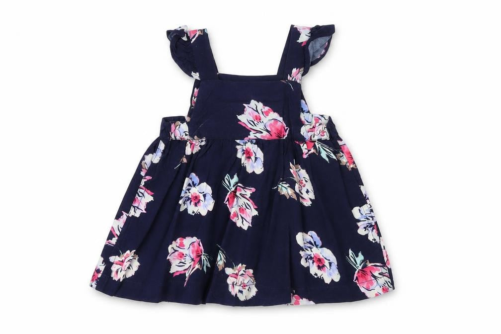 Joules Girls Floral Pinafore Dress, Multicoloured, 3-6 Months