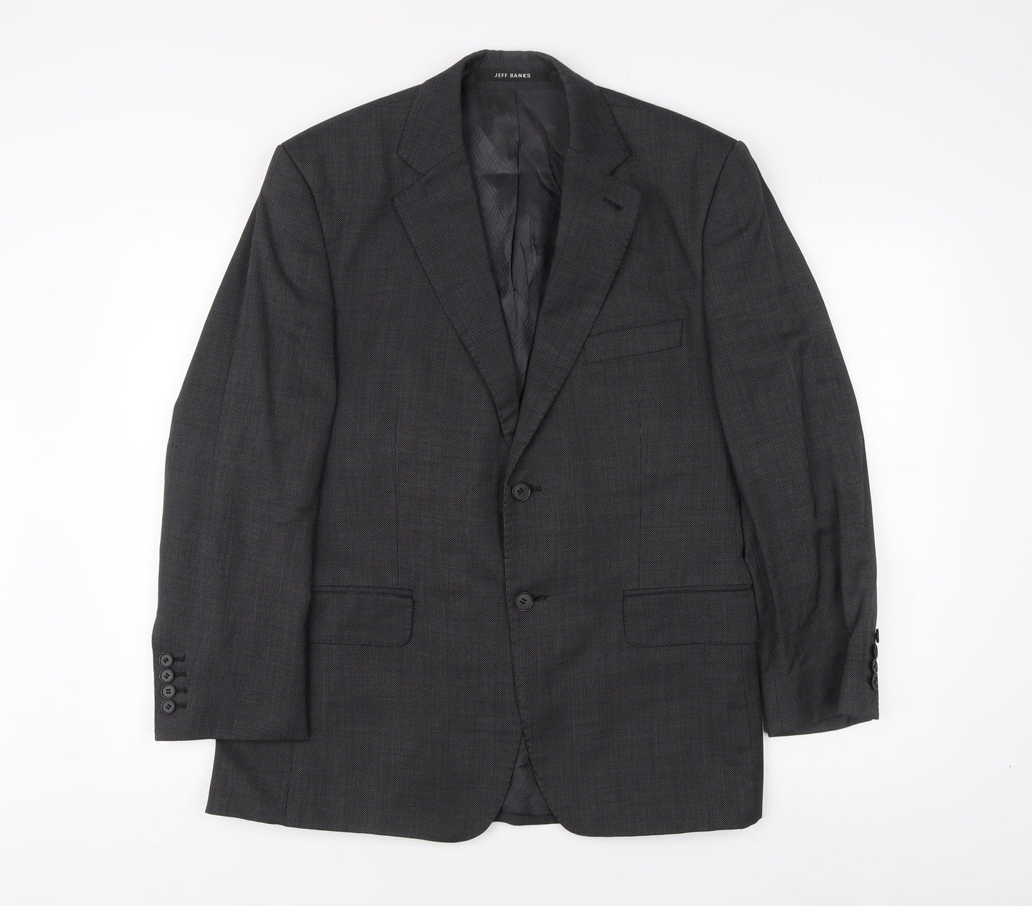 Jeff Banks Men's Grey Blazer Jacket, Size 40S Formal