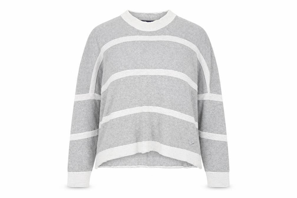Kangol Women's Grey Striped Pullover Jumper Size 12