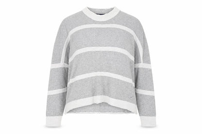 Kangol Women's Grey Striped Pullover Jumper Size 12