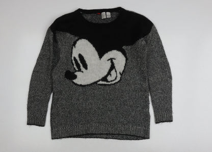 Preloved Disney Women’s Black XS Pullover Jumper Mickey Mouse - Front