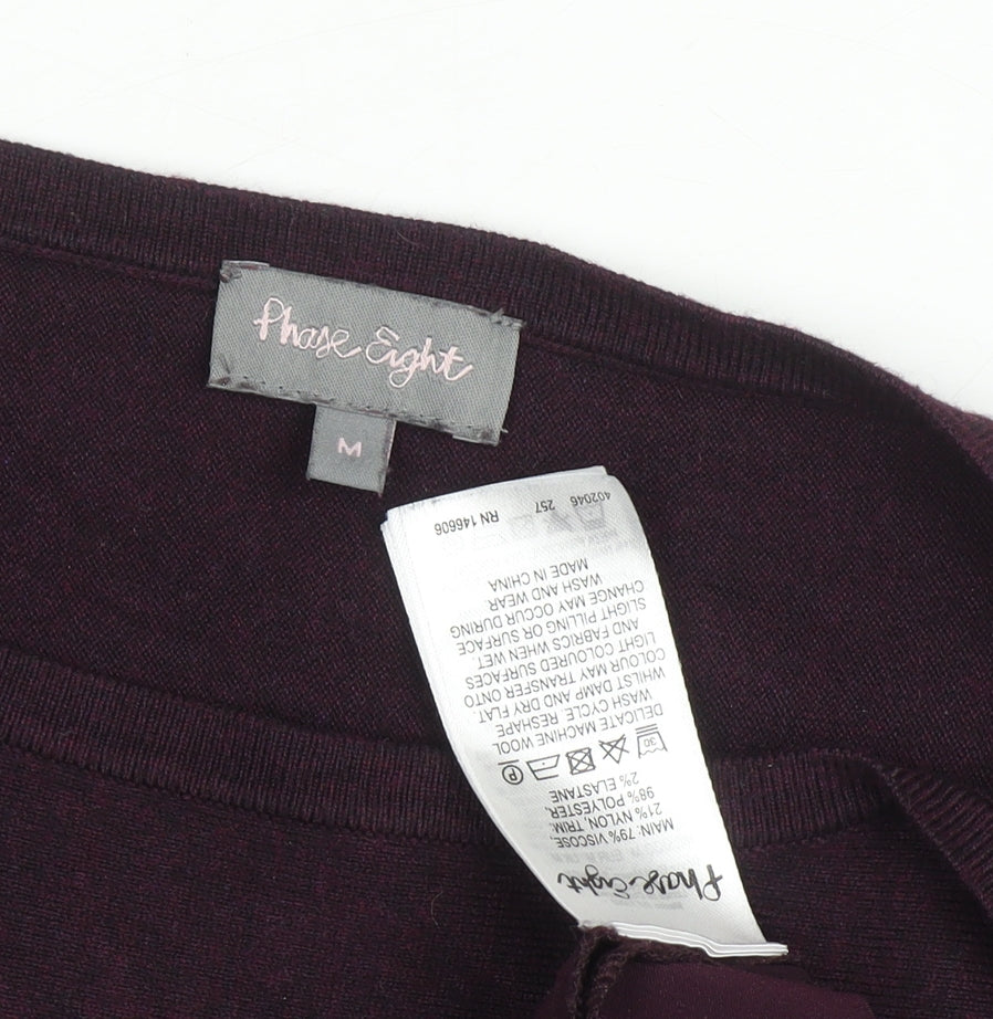 Phase Eight Women's Purple Boat Neck Jumper - M
