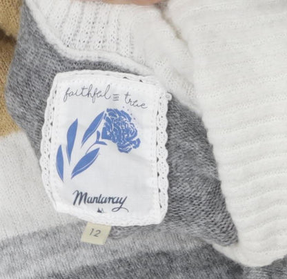 Close-up detail of Mantaray Women's Multicoloured Roll Neck Jumper