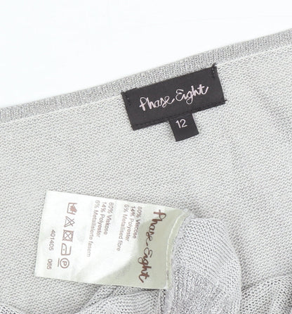 Phase Eight Women's Silver Knit Pullover Jumper, Size 12