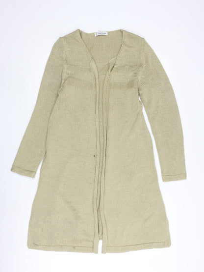 Additional front view of Kaleidoscope Beige Women's Open Front Cardigan, size 12