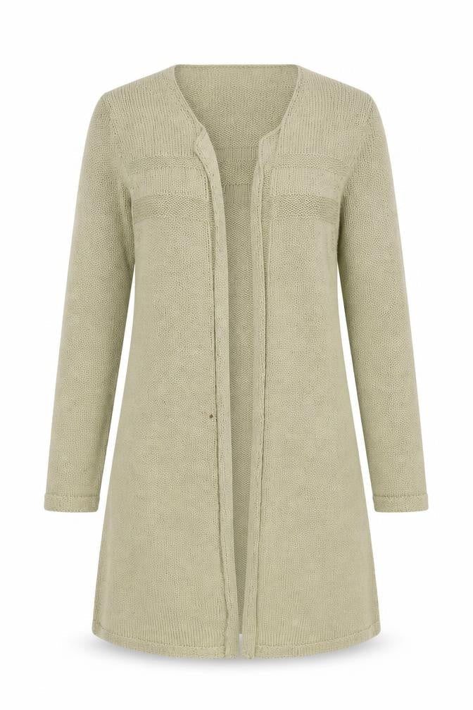 Kaleidoscope Beige Women's Open Front Cardigan Size 12