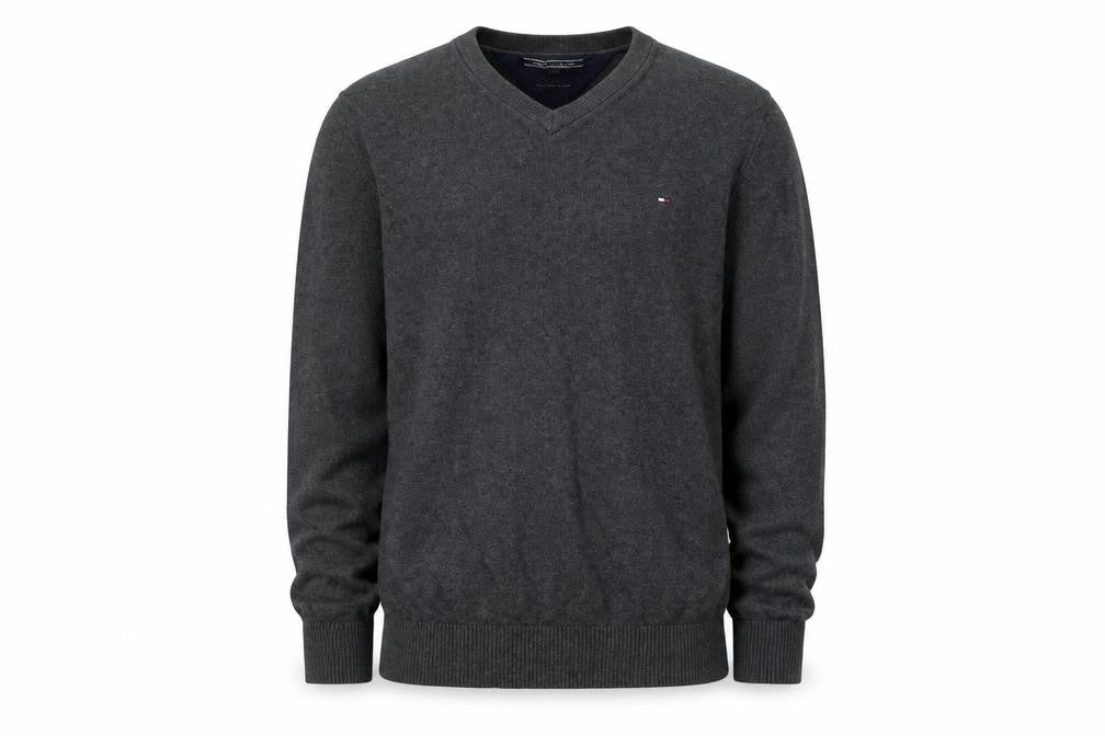 Tommy Hilfiger Men's Grey V-Neck Pullover Jumper M