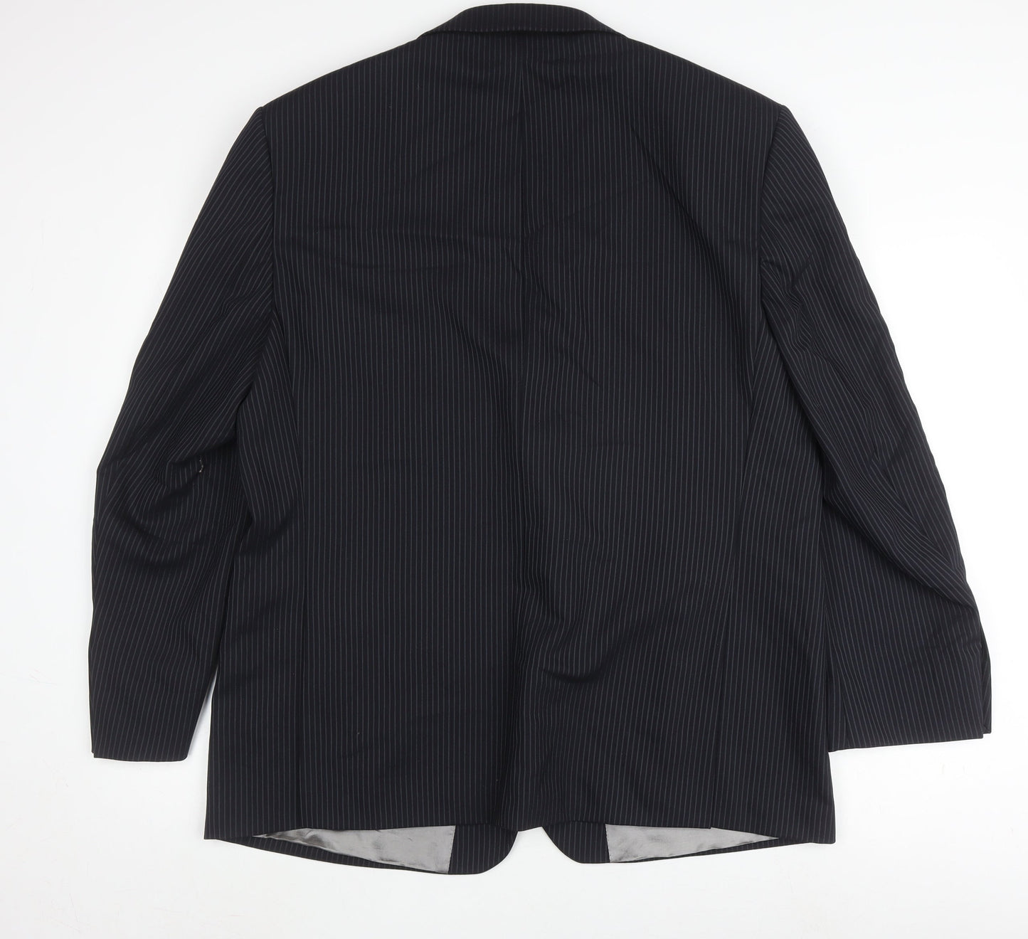 Marks and Spencer Men's Blue Striped Suit Jacket 48L
