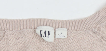 Gap Women's Beige V-Neck Pullover Jumper, Size S