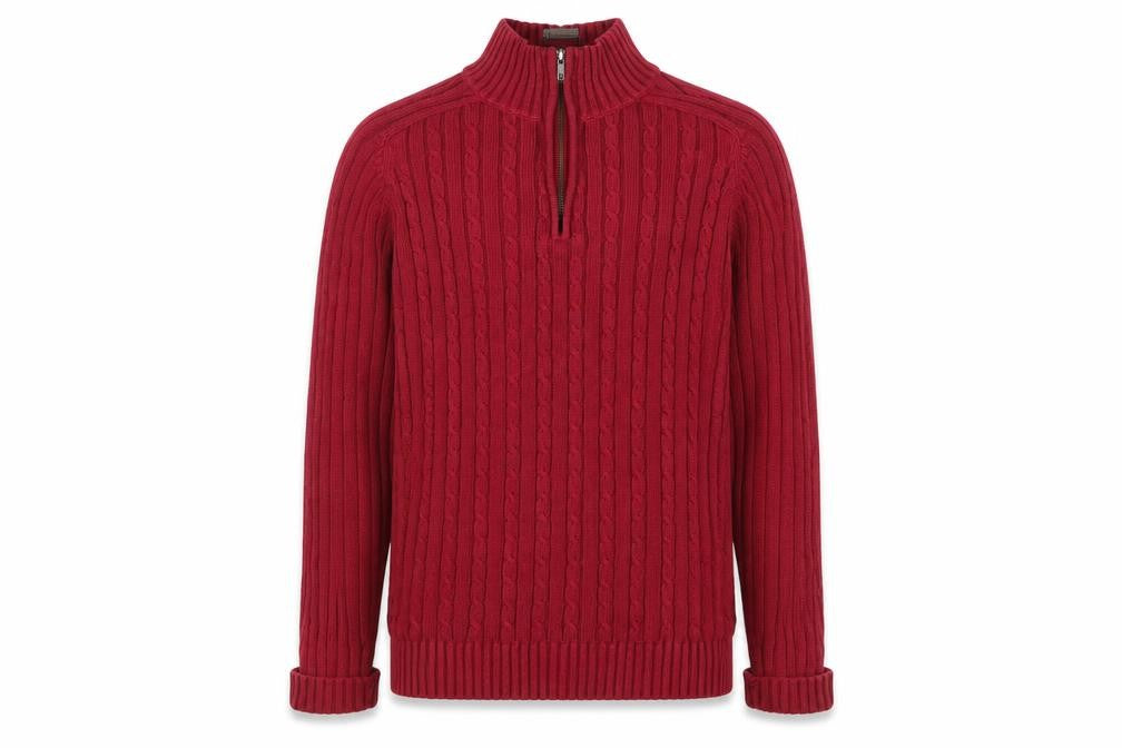 Rochas Men's Red Cable-Knit Pullover - M