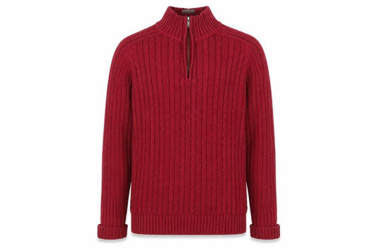 Rochas Men's Red Cable-Knit Pullover - M