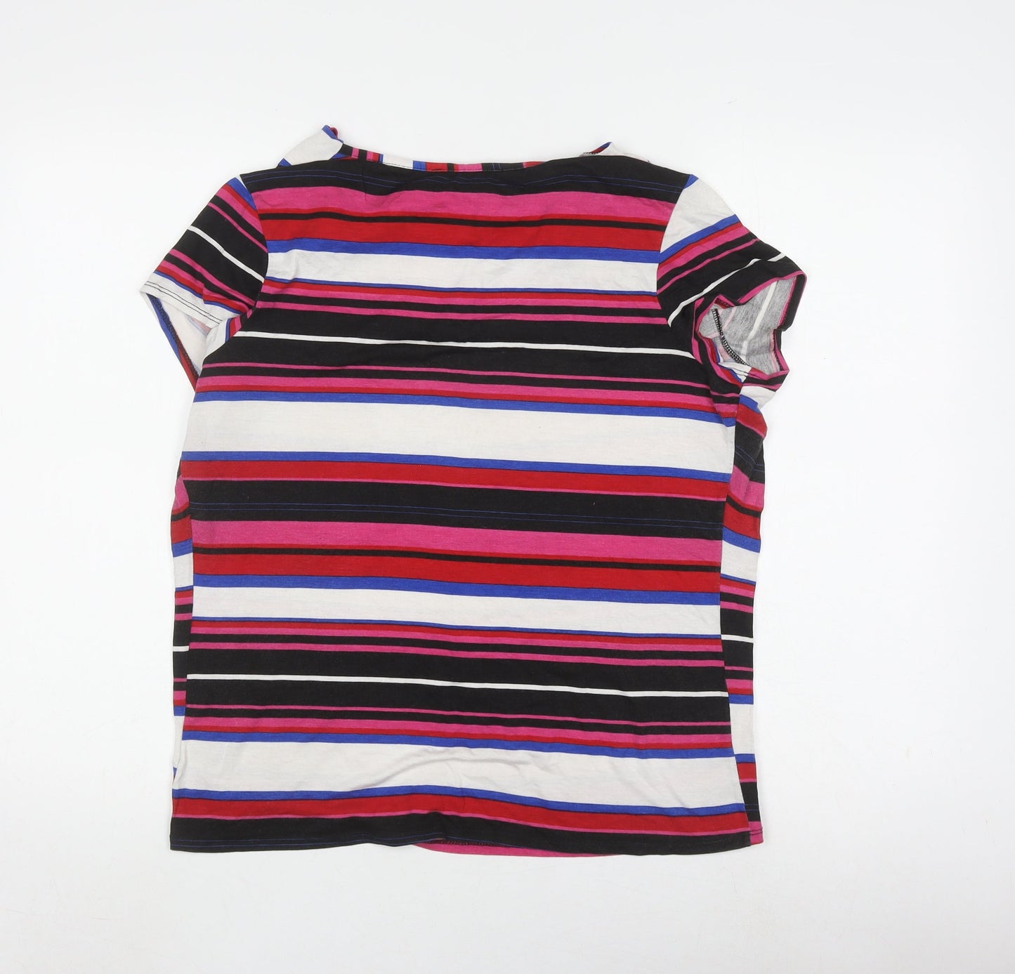 Aphorism Women's Multicoloured Striped Top, L, Cowl Neck