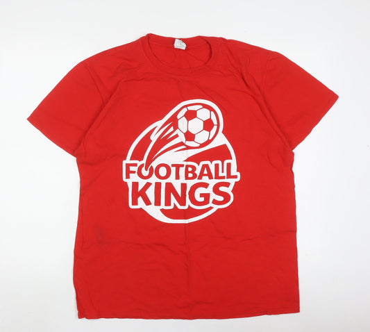 Gildan Mens Red Sports T-Shirt Size L
