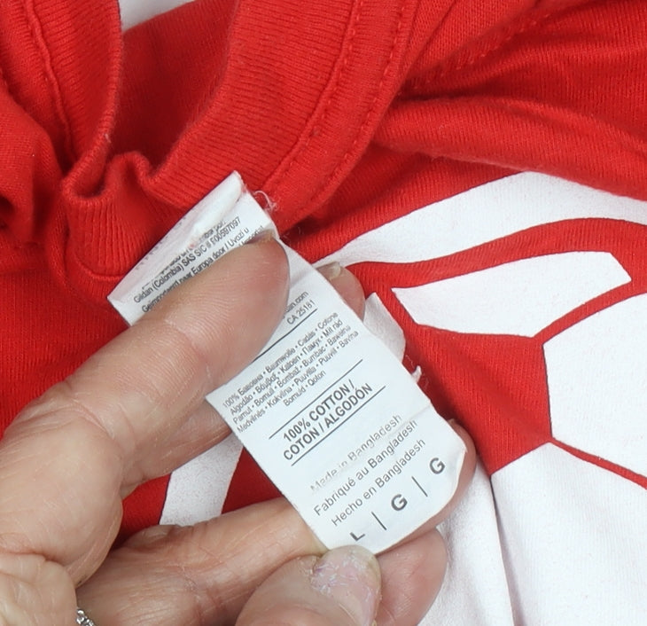 Gildan Mens Red Sports T-Shirt Size L