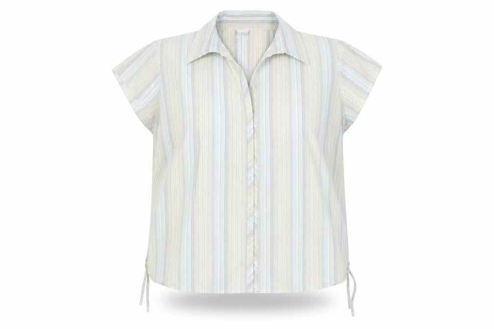 New Look Women's Multicoloured Striped Button-Up Shirt