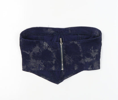 Back view of Missguided Women's Blue Strapless Camisole Top, size 8