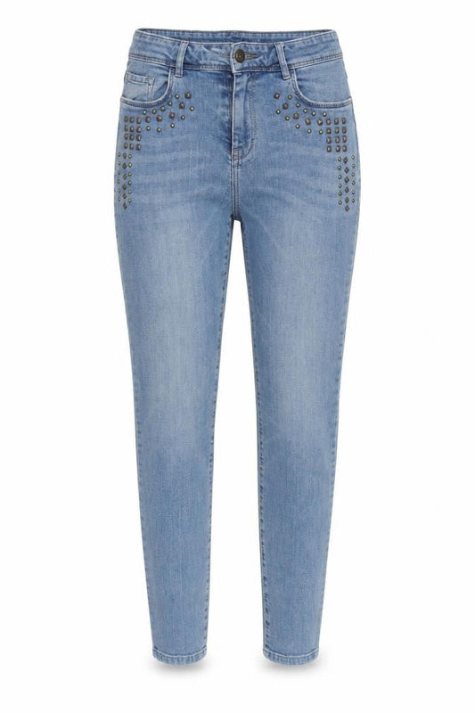 Next Women's Blue Skinny Jeans Size 10 Tall, Studded Accents