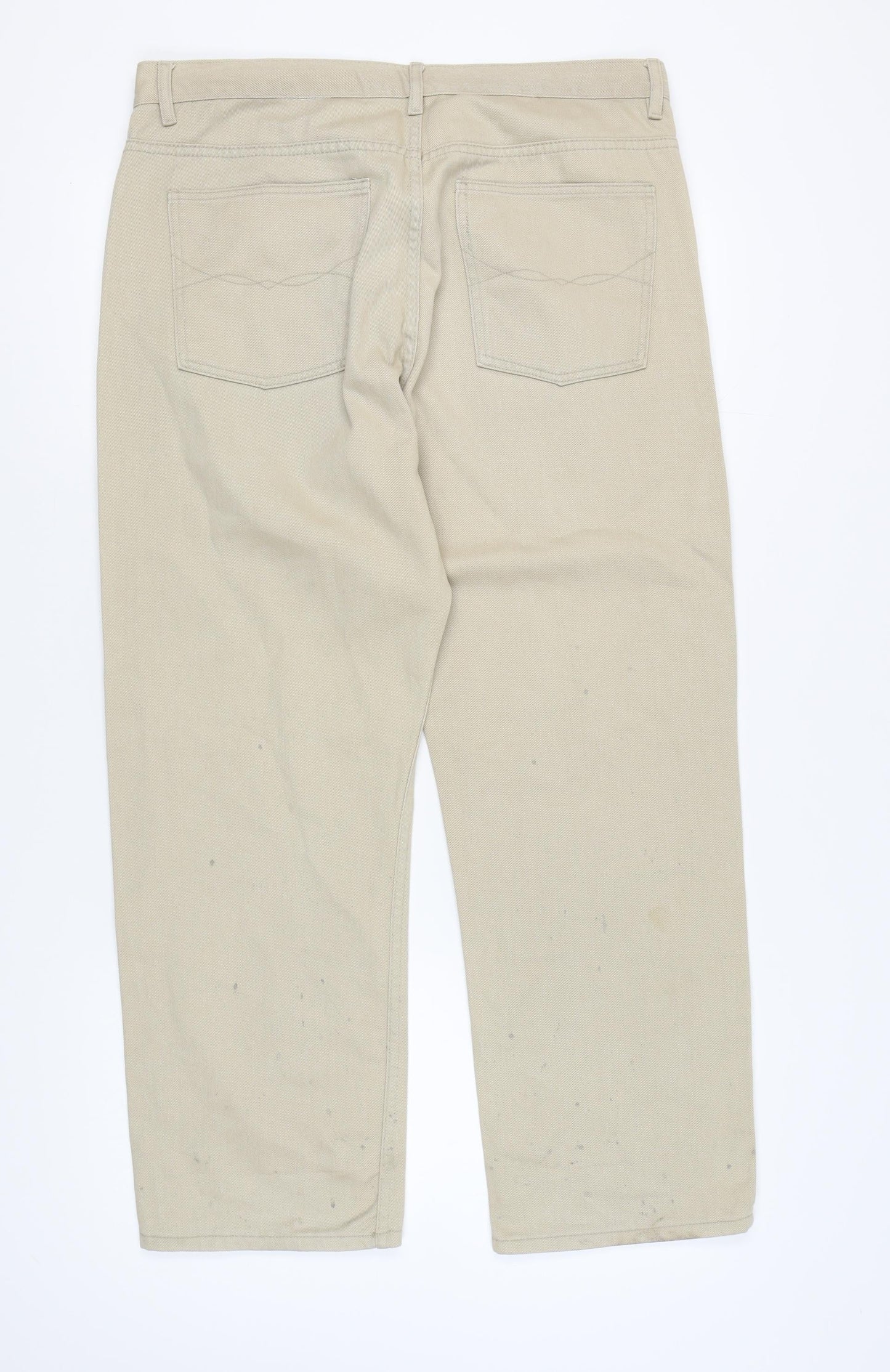 Salvage Men's Beige Straight Jeans 38S Cotton