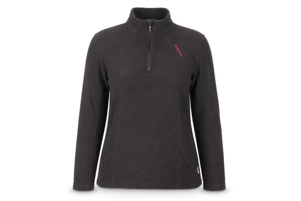 Quechua Women's Black 1/2 Zip Fleece Sweatshirt Size 12