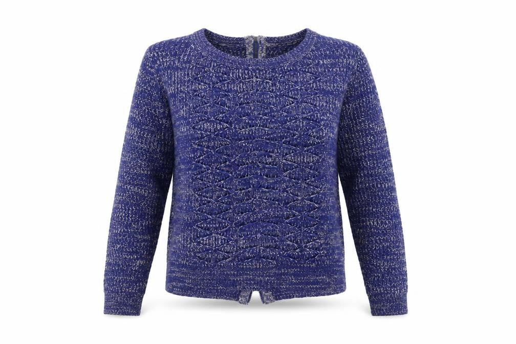 Therapy Women's Blue Chunky-Knit Pullover Jumper XL