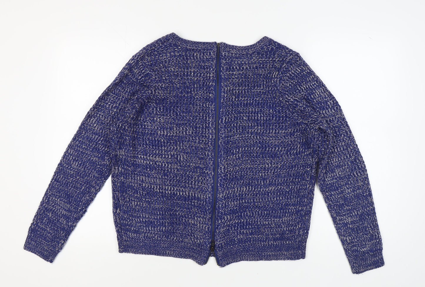 Therapy Women's Blue Chunky-Knit Pullover Jumper XL