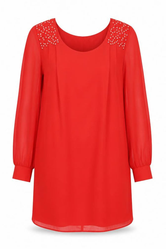 Next Women's Red Long Sleeve Dress, Size 14