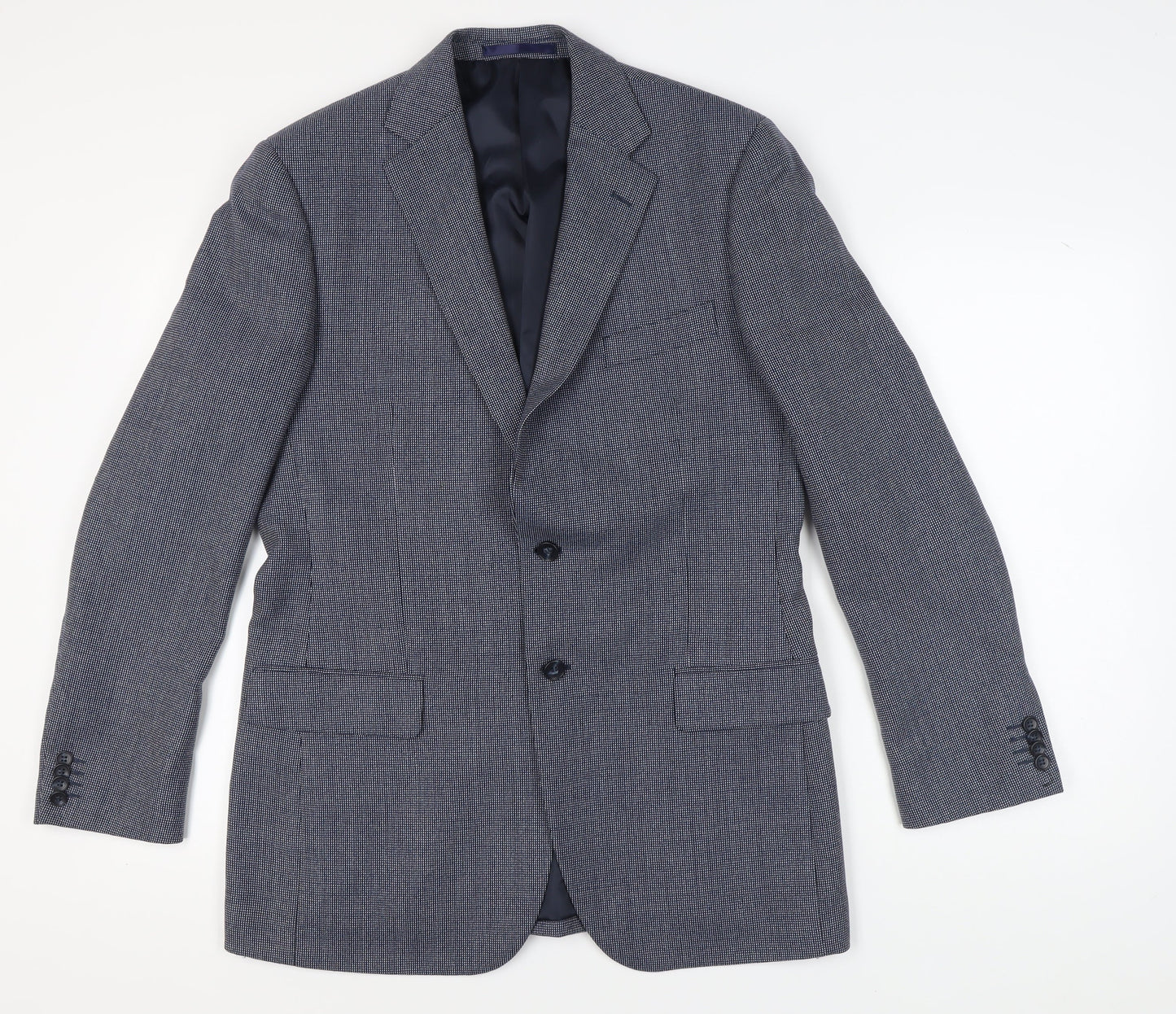 Marks and Spencer Men's Blue Check Blazer 40L