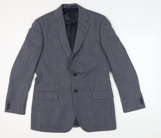 Marks and Spencer Men's Blue Check Blazer 40L