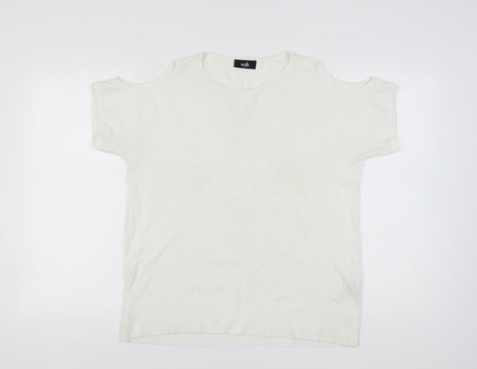 Wallis Women's White Cold Shoulder T-Shirt M