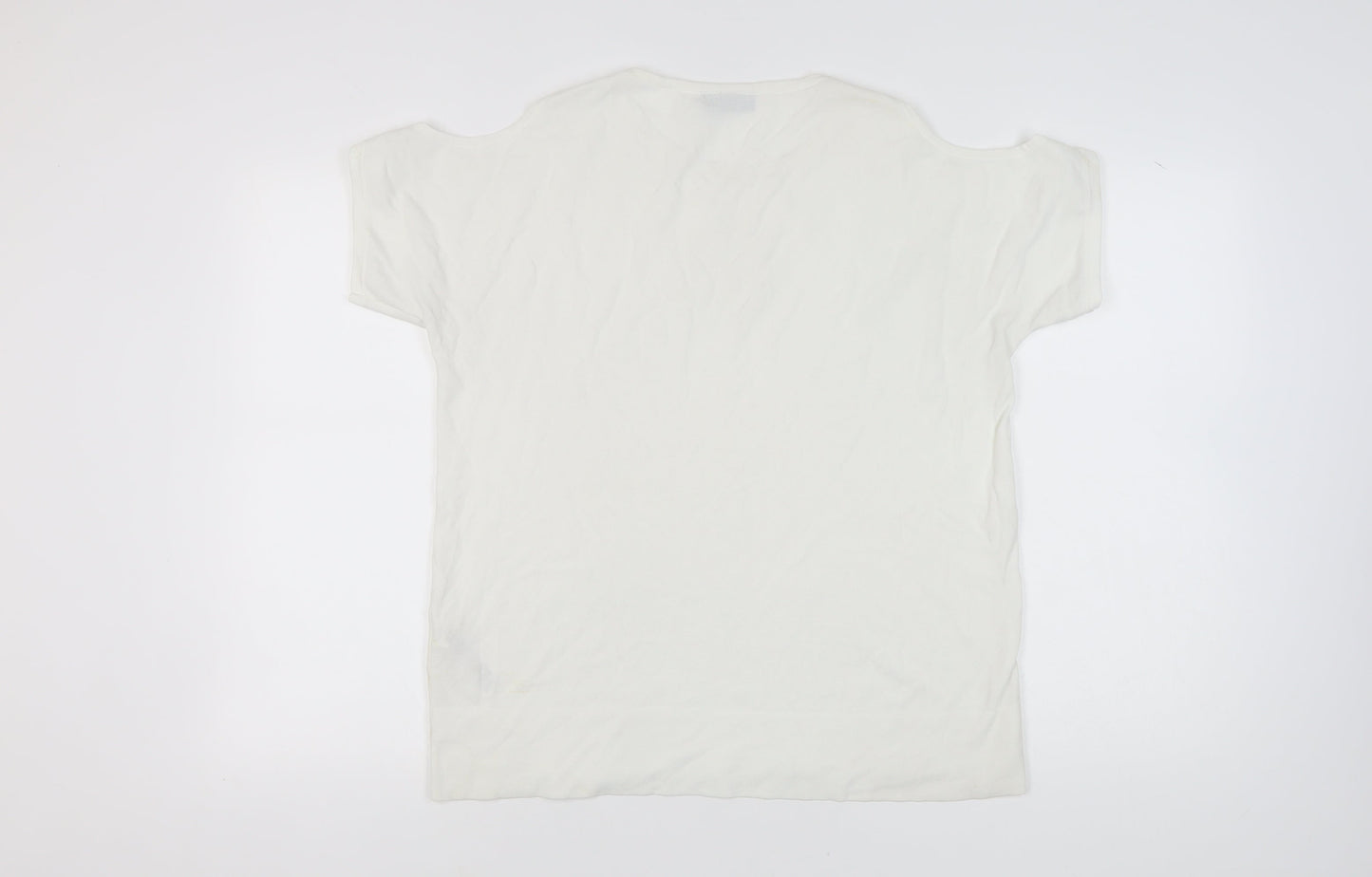 Wallis Women's White Cold Shoulder T-Shirt M
