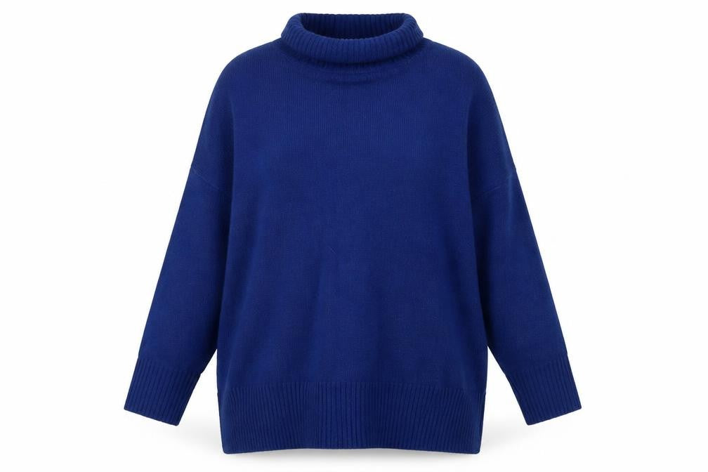 Brave Soul Women's Blue Roll Neck Pullover Jumper Size 10