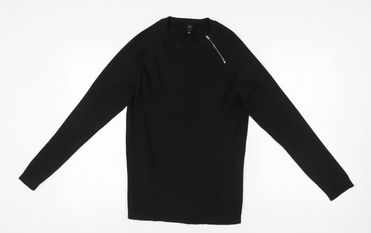 River Island Black Knit Long Sleeve Top L