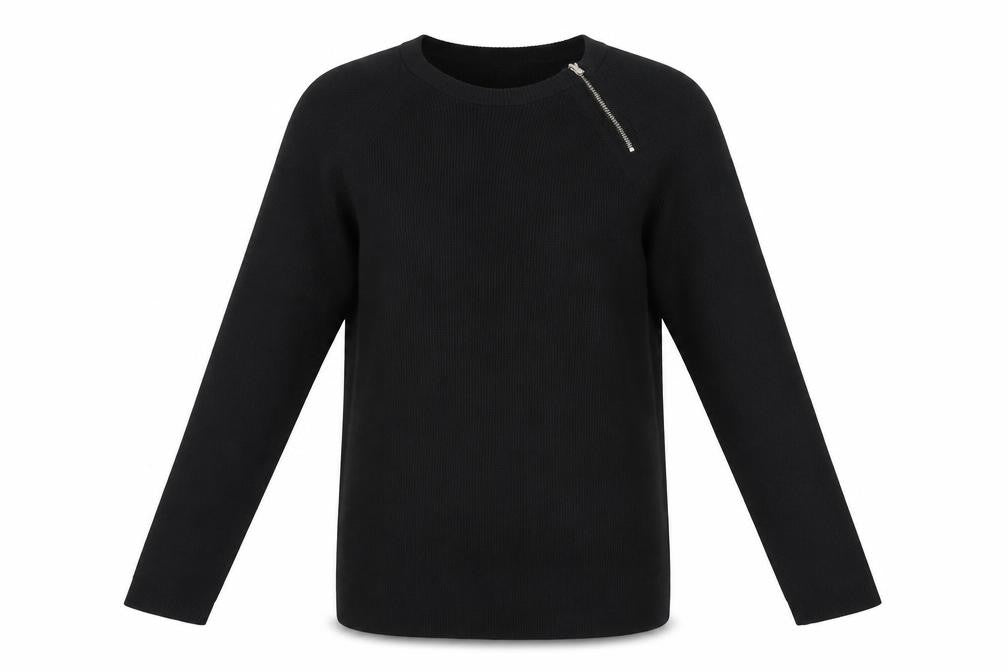 River Island Black Knit Long Sleeve Top L